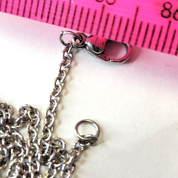 Silver Tone Necklace 20 inch Cable Link Silvertone Necklace - Picture 7 of 7